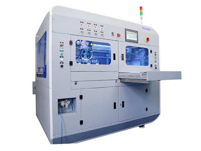 Ultrasonic Spray Coater applying uniform thin-film coating on large substrate