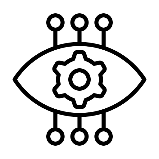 Automated Optical Inspection (AOI) system icon representing precision inspection of electronic components and circuit boards