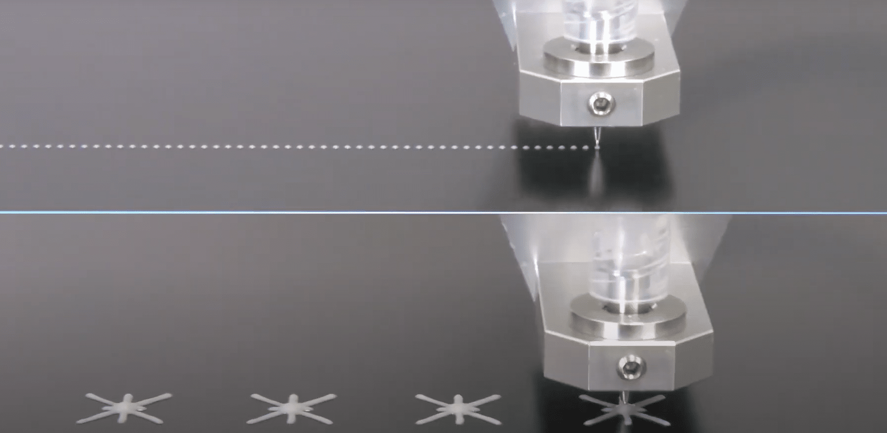 Precision dispensing and accurate fluid dosage using a desktop dispenser for high-accuracy applications.
