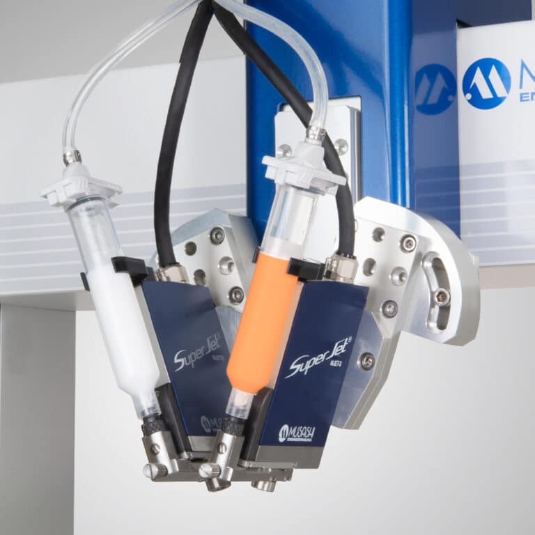 Two-Part Dispenser JET System mixing and jetting dual-component materials with high-speed precision.