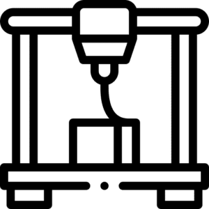 3D printer icon representing additive manufacturing and prototyping technology